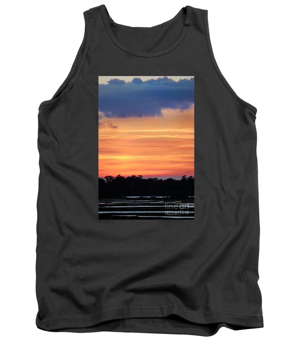 Sunset Tank Top featuring the photograph Sunset On The Marsh by Sharon McConnell