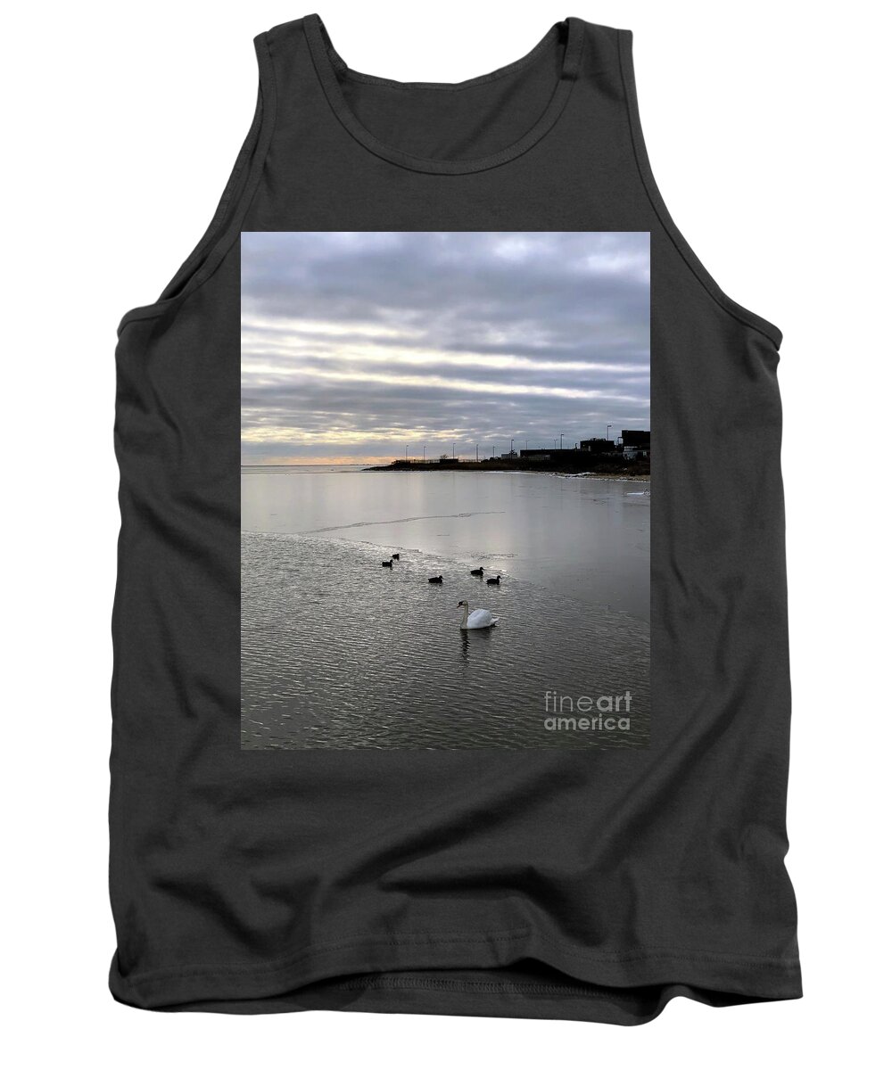 Beach Tank Top featuring the photograph Sunset on the Water by CAC Graphics
