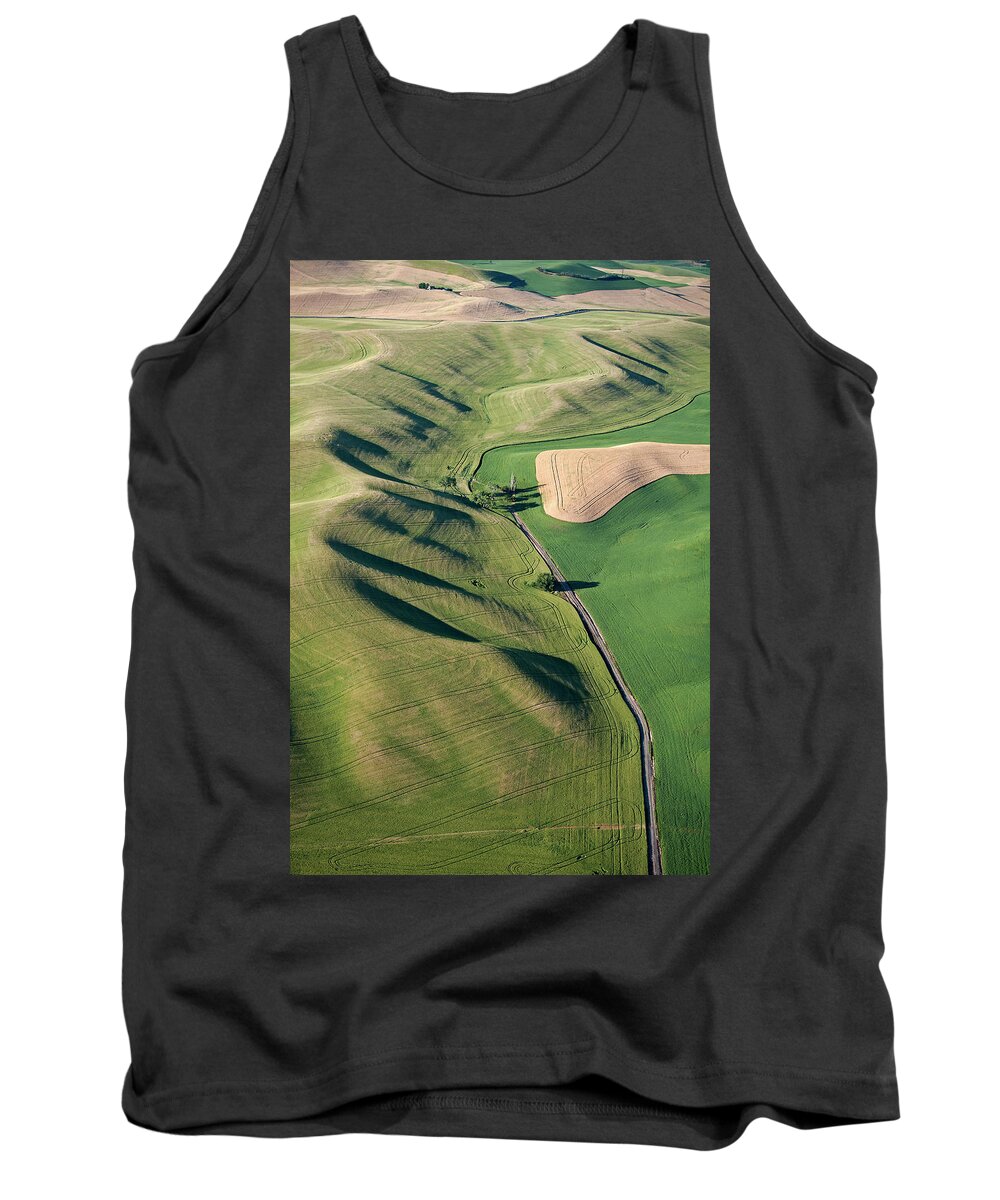 Aerial Tank Top featuring the photograph Sunset Shadows by Doug Davidson