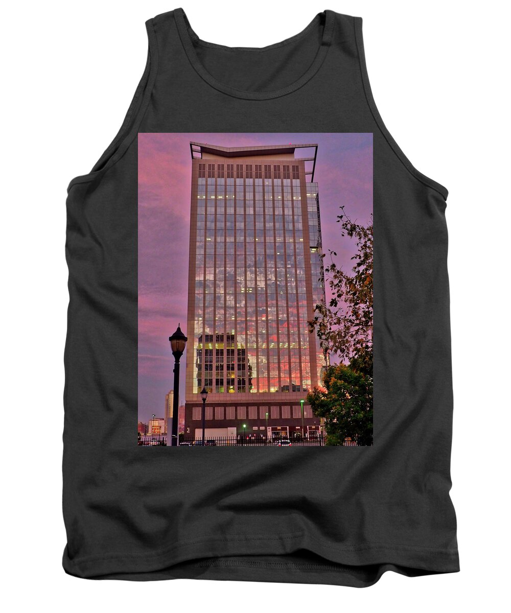 Jersey City Tank Top featuring the photograph Sunset Skyscraper by Farol Tomson