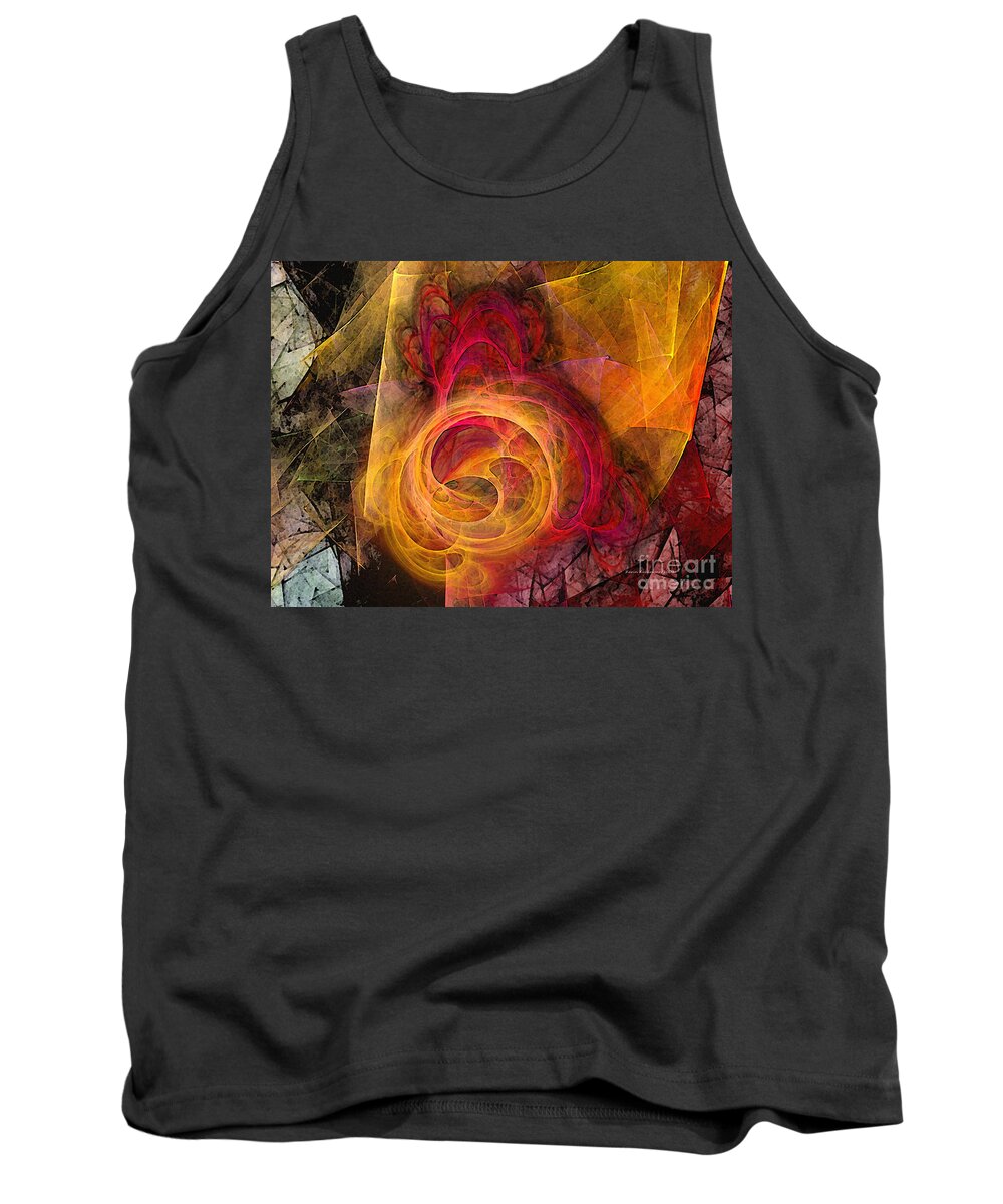 Abstract Tank Top featuring the digital art Symbiosis Abstract Art by Karin Kuhlmann