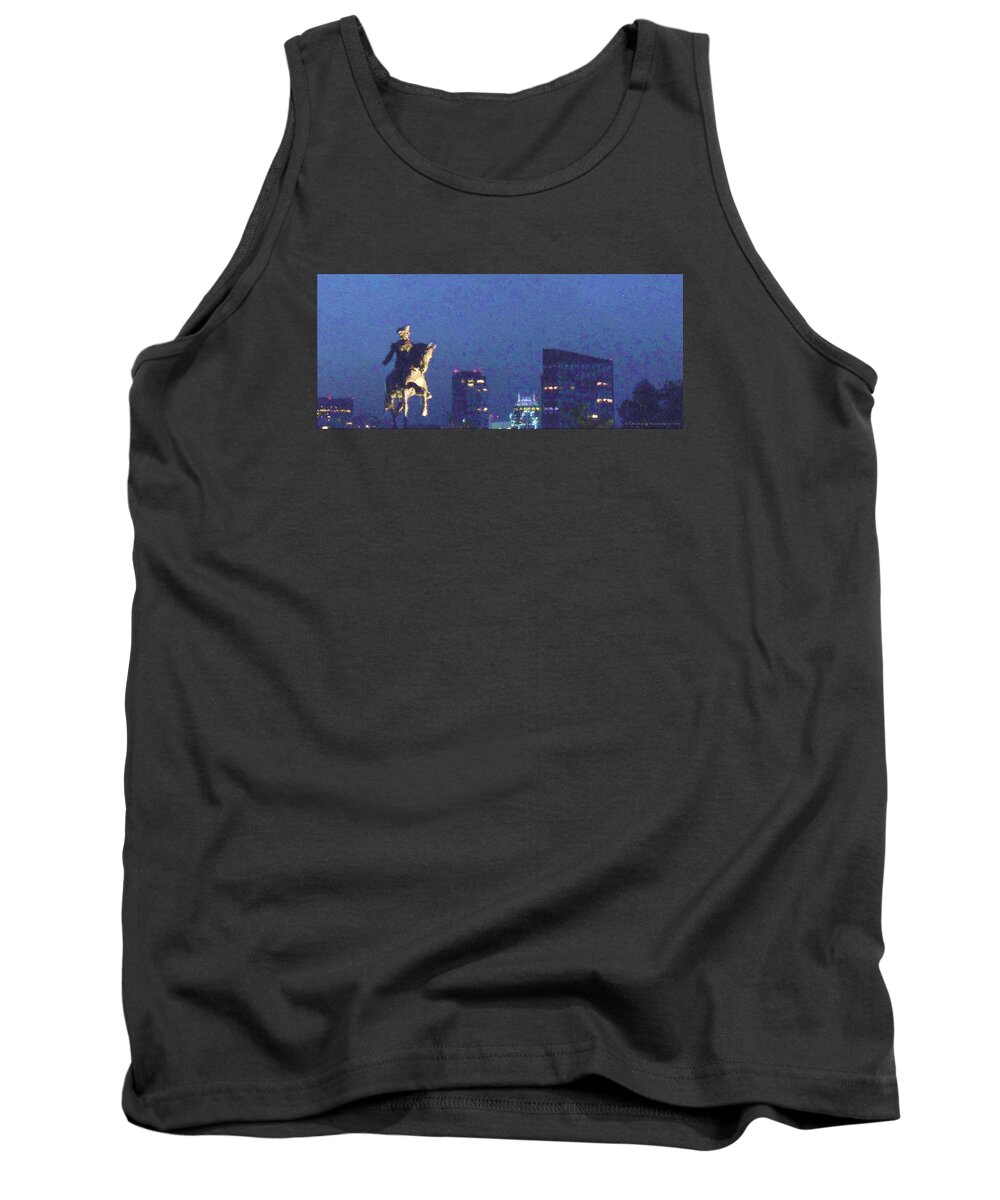 Statue Tank Top featuring the digital art Takin' On Boston by Vincent Green
