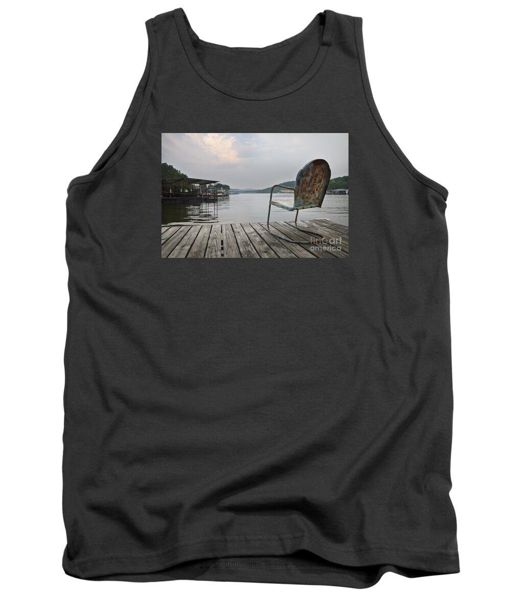 Lake Tank Top featuring the photograph Sittin' On The Dock by Dennis Hedberg