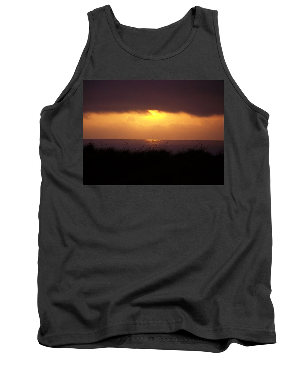 Ocean-scape Tank Top featuring the photograph Tangerine Sunset by Julie Rauscher