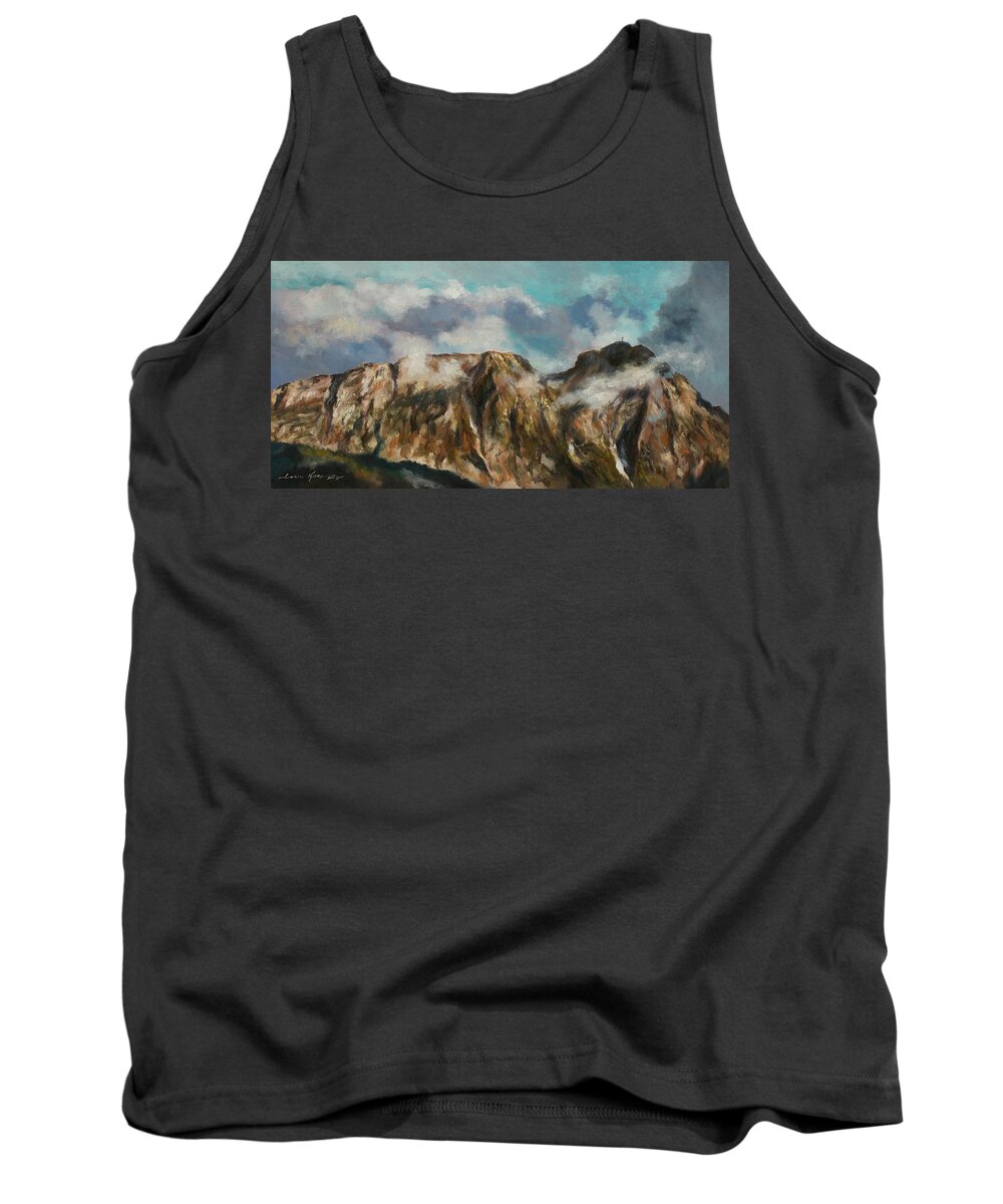 Tatry Tank Top featuring the painting Tatry Mountains- Giewont by Luke Karcz