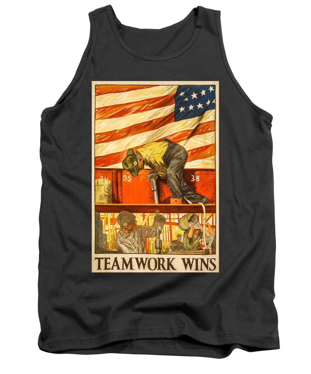 4th Of July Tank Top featuring the digital art Teamwork Wins by David Letts