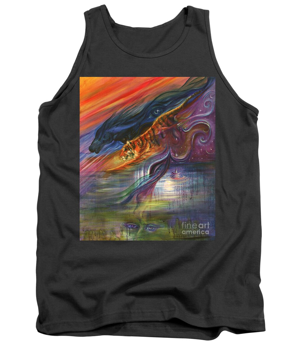 Masks Tank Top featuring the painting Tears of the Tiger by Sofanya White