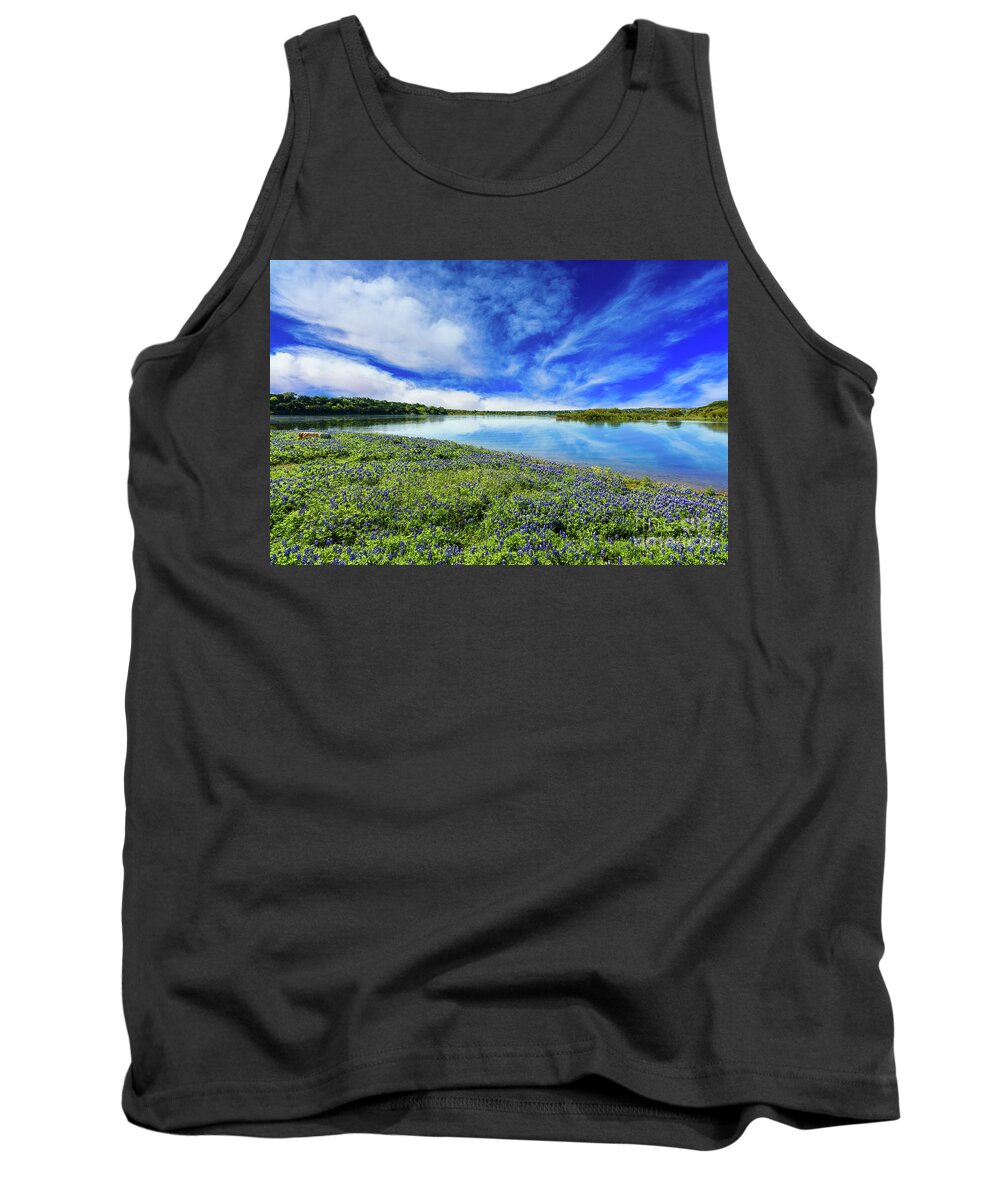 Austin Tank Top featuring the photograph Texas Bluebonnets by Raul Rodriguez