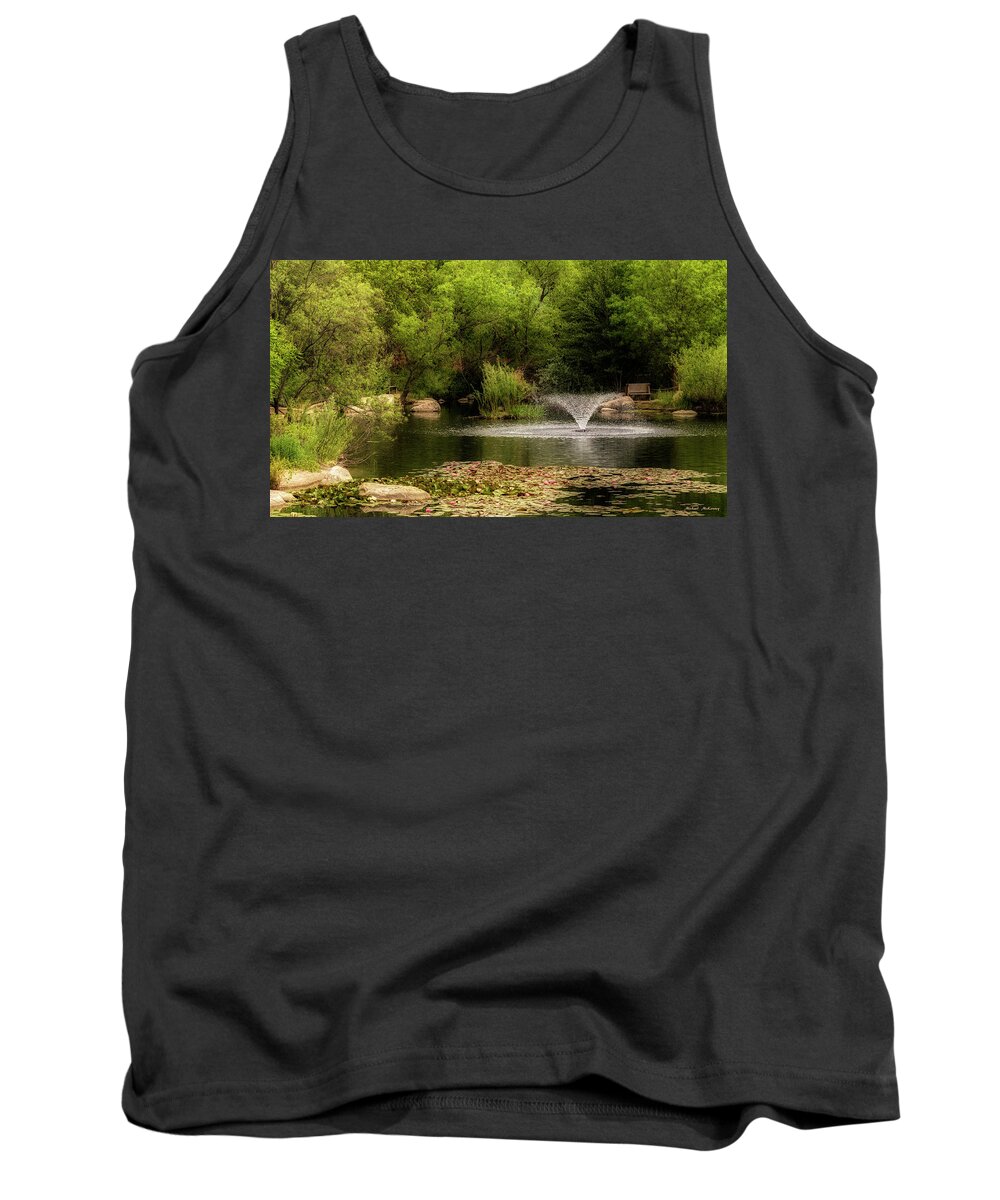 Trees Tank Top featuring the photograph The BioPark Pond by Michael McKenney