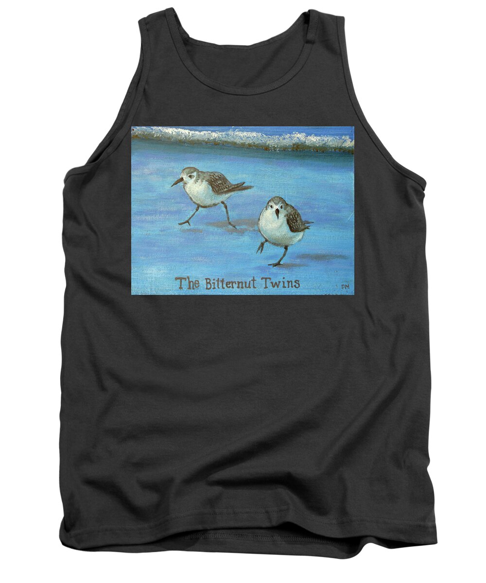 Birds Tank Top featuring the painting The Bitternut Twins by Don Morgan