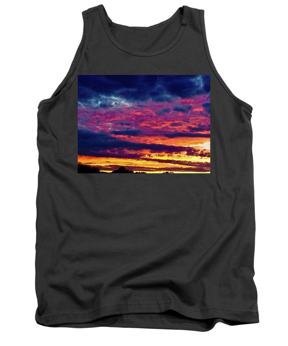 Sky Tank Top featuring the photograph The Blessing Blaze Above by Shawn M Greener