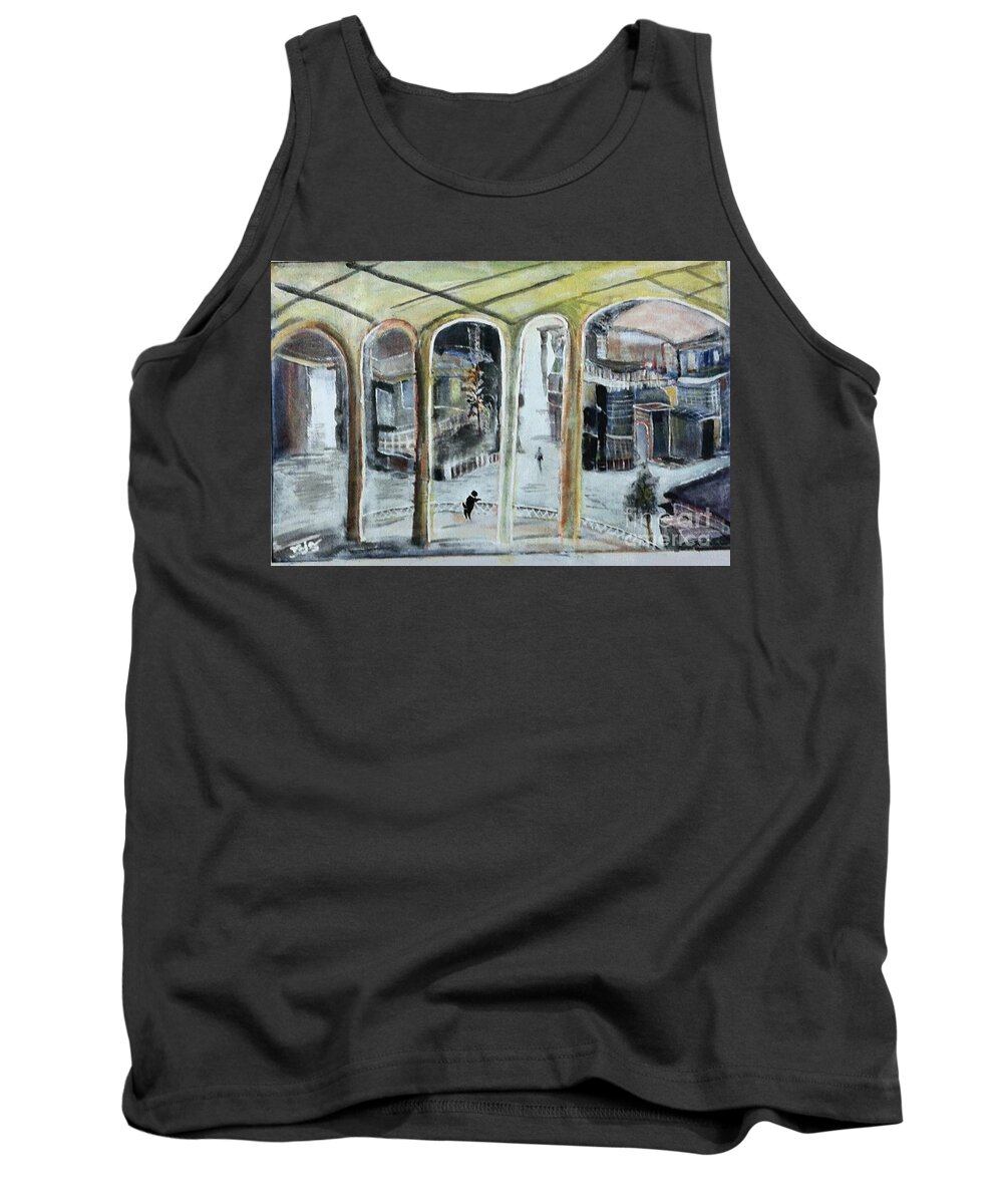 Night Light Tank Top featuring the painting The bohemian and his dog friendship unlimited by Subrata Bose