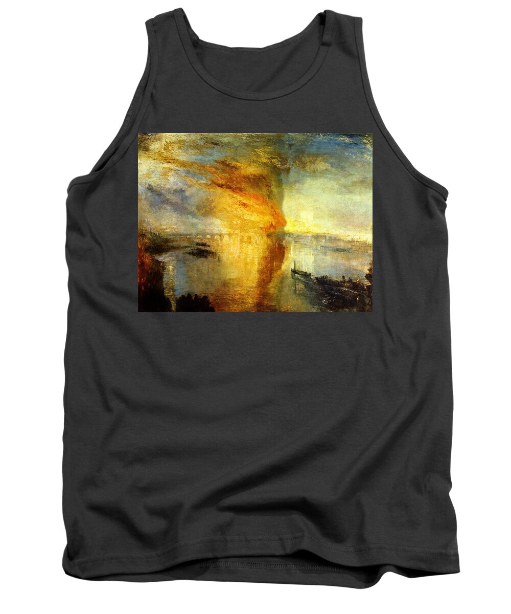 William Turner Tank Top featuring the painting The Burning Of The Houses Of Parliament by William Turner