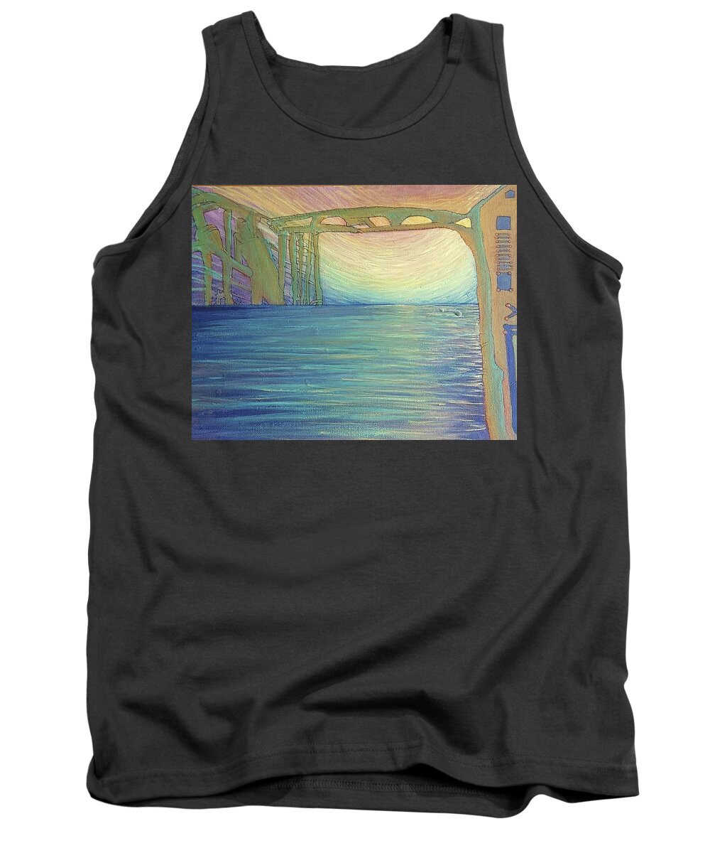 #abstractpaintings #acrylicart #acrylicabstracts #coolart #originalart #colorfulart #abstractartforsale #camvasartprints #originalartforsale #abstractartpaintings Tank Top featuring the painting The calm before the storm by Cynthia Silverman