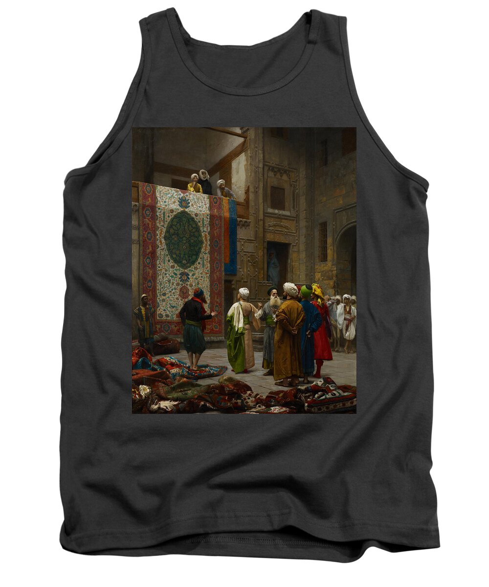 The Carpet Merchant Tank Top featuring the painting The Carpet Merchant #1 by Jean Leon Gerome