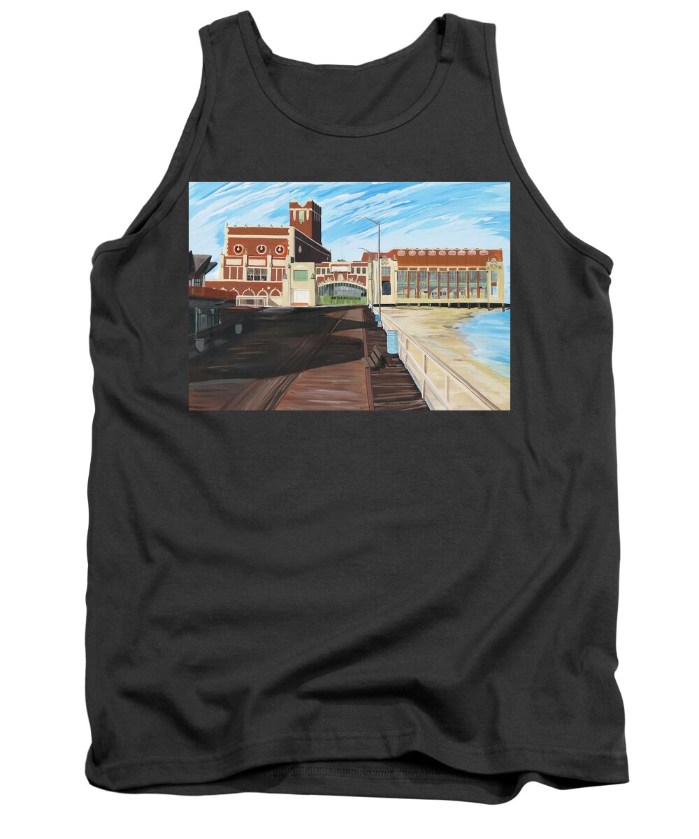 Asbury Art Tank Top featuring the painting The Convention Hall Asbury Park by Patricia Arroyo