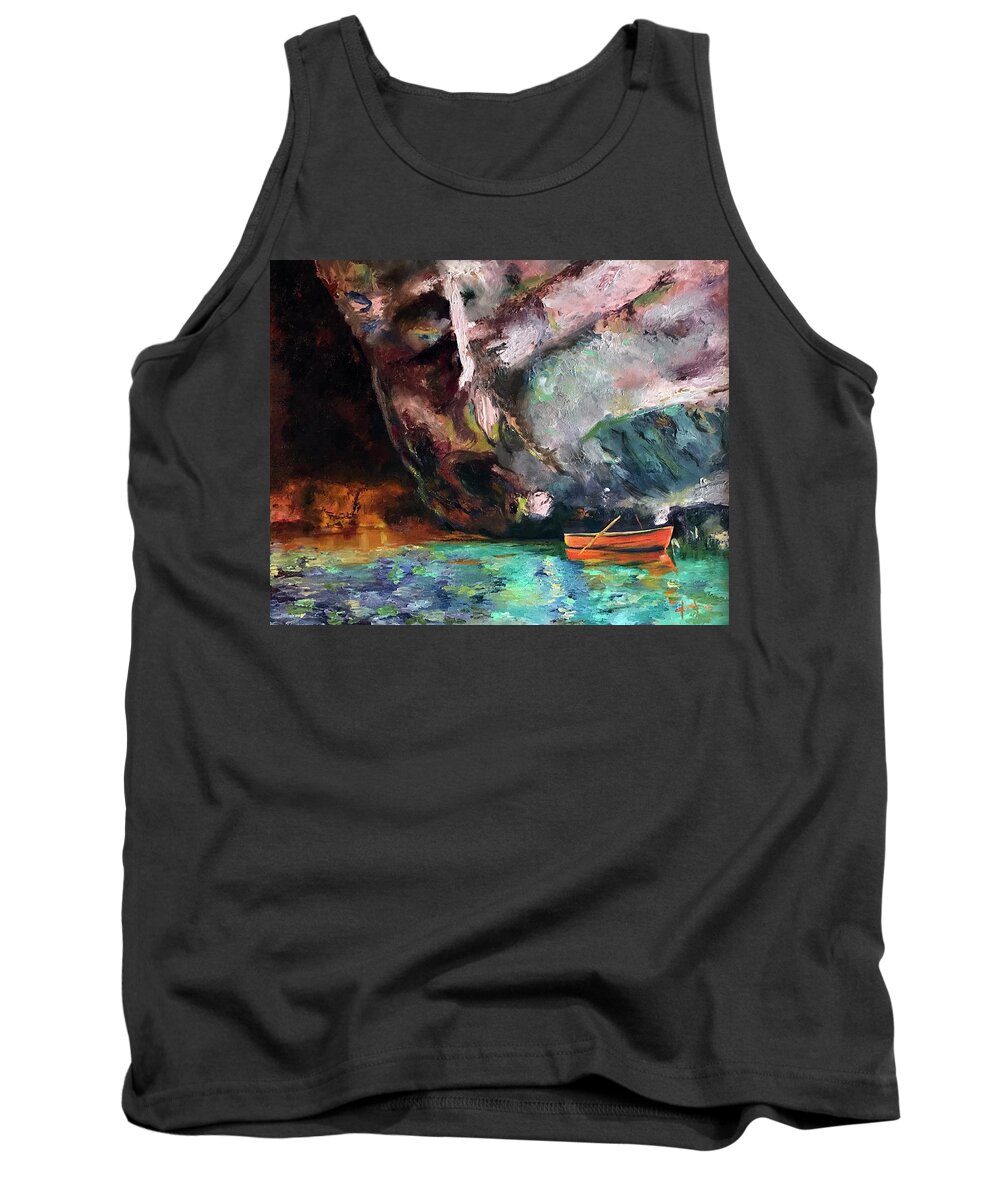 Boat Paintings Tank Top featuring the painting The Cove by Josef Kelly