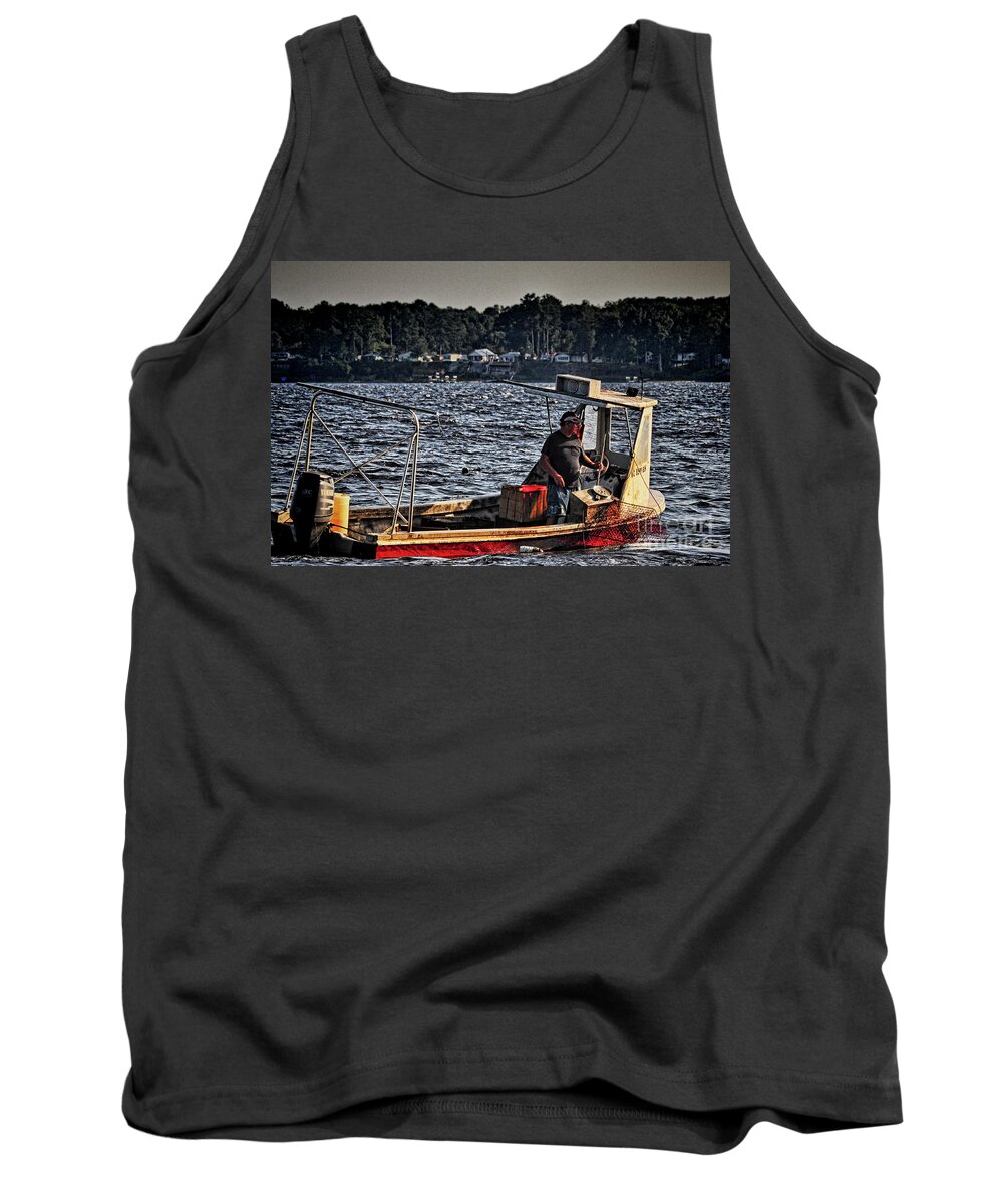 Boat Tank Top featuring the photograph The Crabber by Randy Rogers