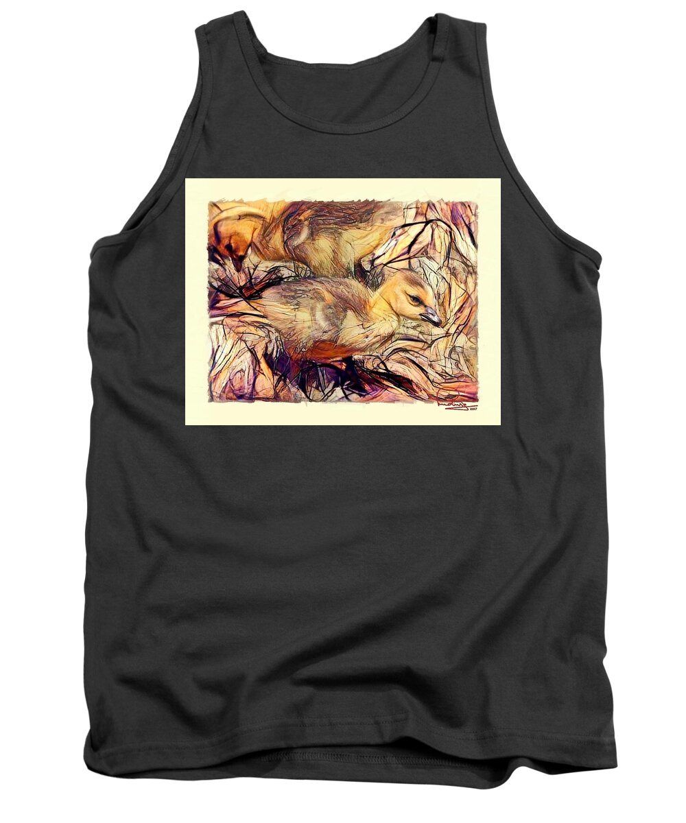 Photo Manipulation Tank Top featuring the digital art The Critic by Ludwig Keck