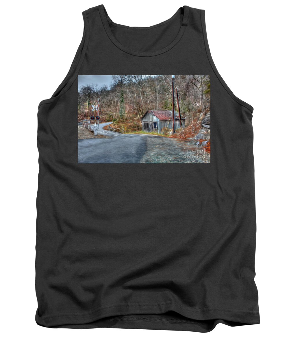 Abandoned Tank Top featuring the digital art The Crossing by Dan Stone