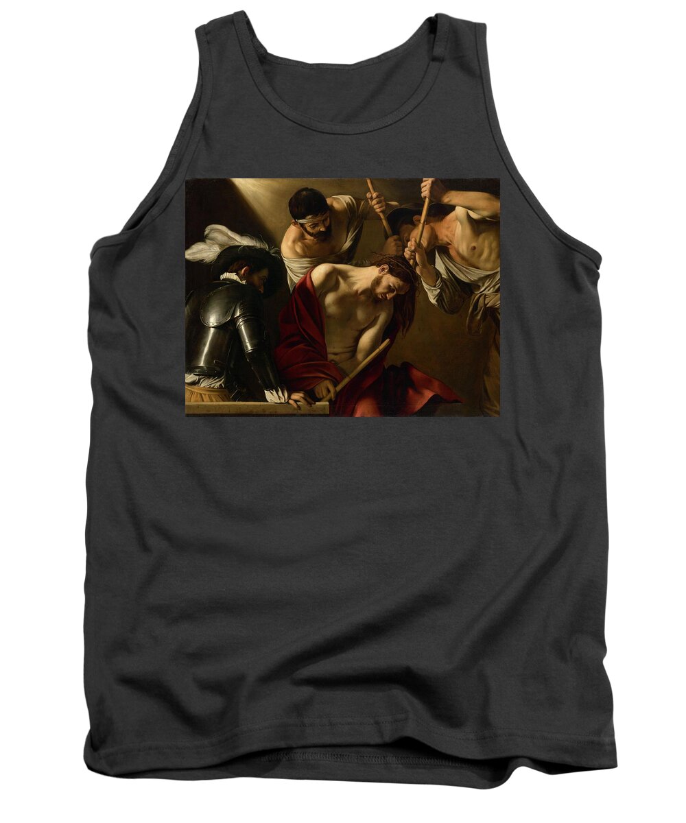 Crowning Tank Top featuring the painting The Crowning With Thorns by Troy Caperton