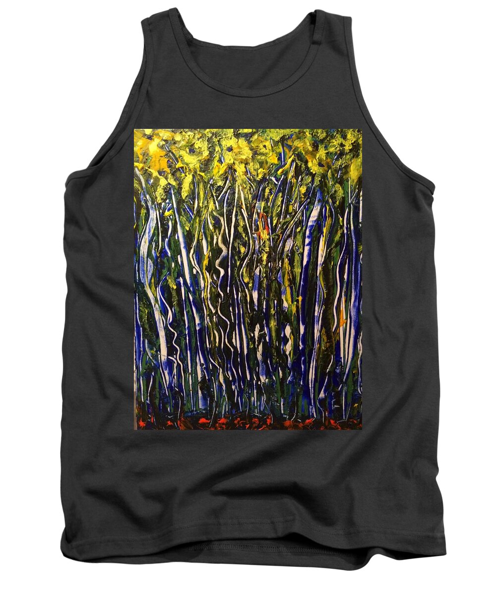 Nature Tank Top featuring the painting The Dancing Garden by Kicking Bear Productions
