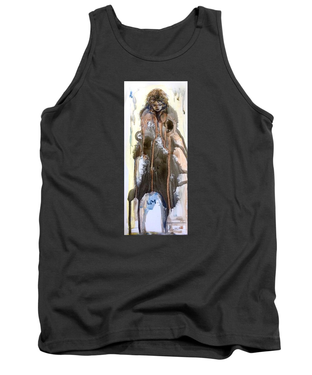 Abstract Tank Top featuring the painting The end of the tears by Katerina Kovatcheva