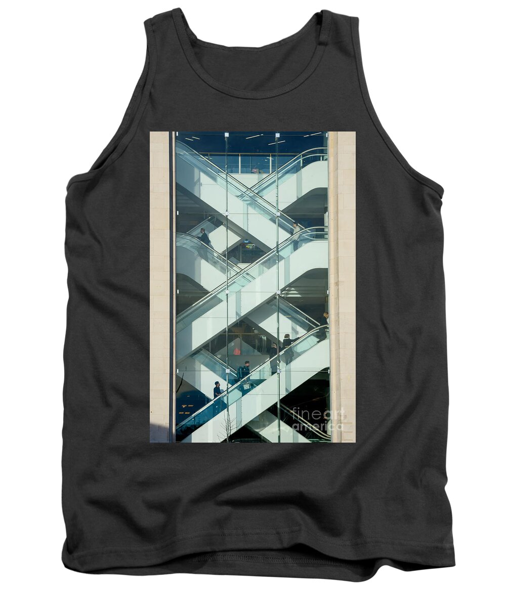 Building Tank Top featuring the photograph The escalators by Colin Rayner