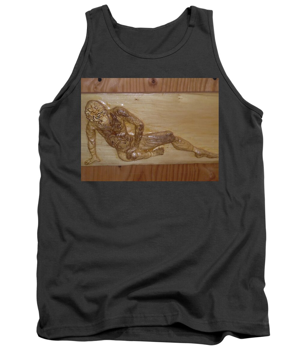 The Fallen Soldier Tank Top featuring the sculpture The Fallen Soldier by Esther Newman-Cohen