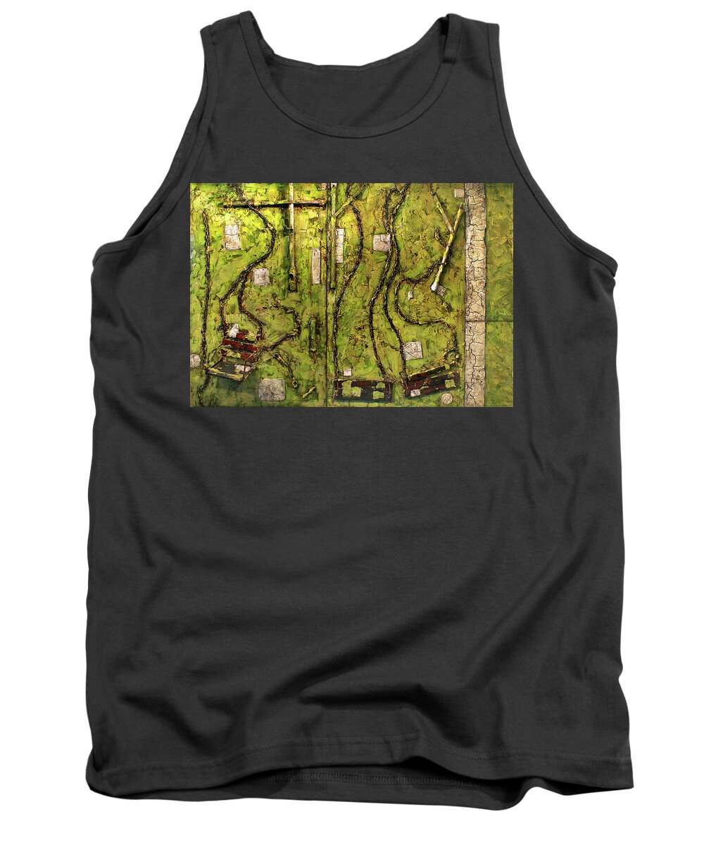 Family Tank Top featuring the sculpture The Family Swing Set by Christopher Schranck