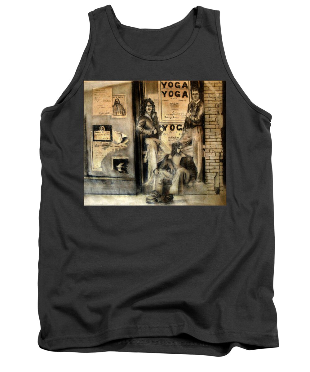 3 Guys Tank Top featuring the drawing The Gang by Albert Puskaric