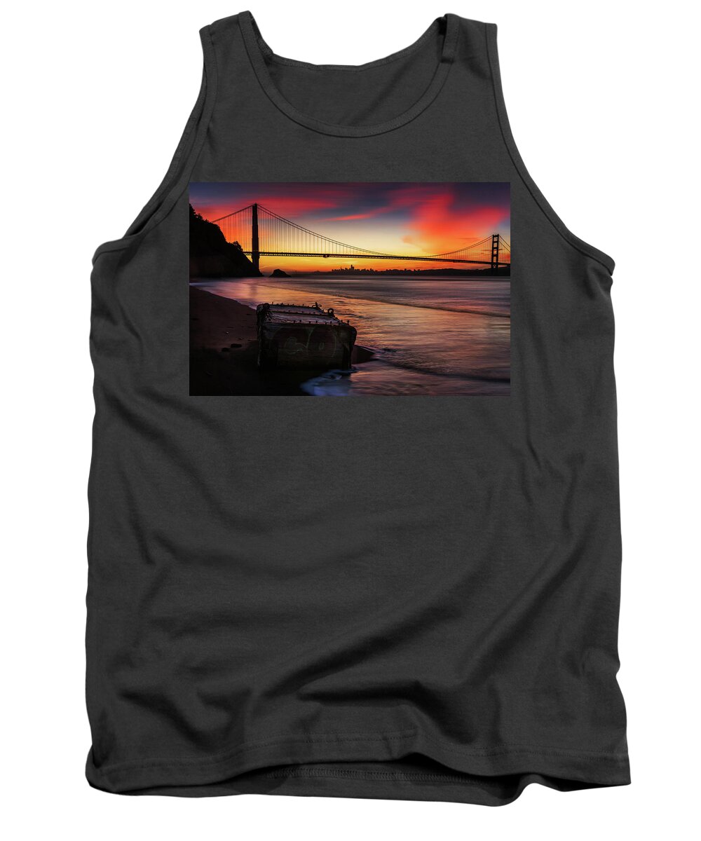 Sunrise Tank Top featuring the photograph The Gate of Gold by Janet Kopper