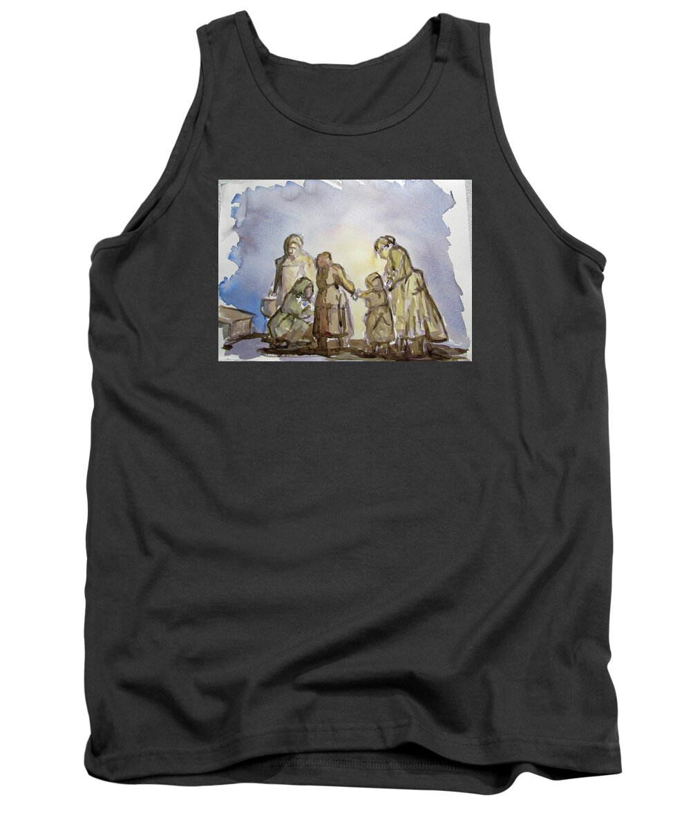 Glenn Marshall Artist Tank Top featuring the painting The Greatest Ever Drawing by Glenn Marshall