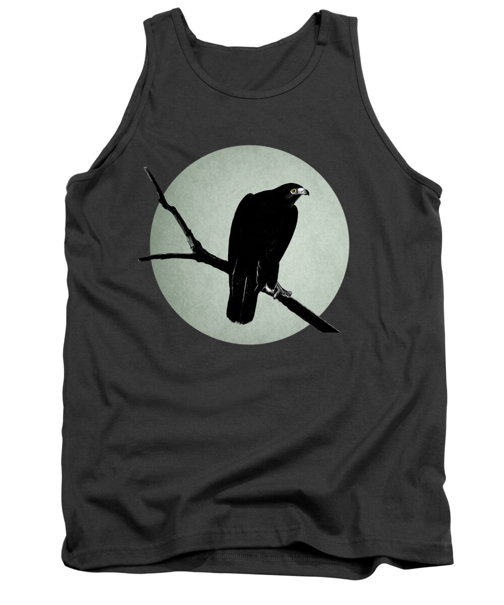 Hawk Tank Top featuring the drawing The Hawk by Mark Rogan