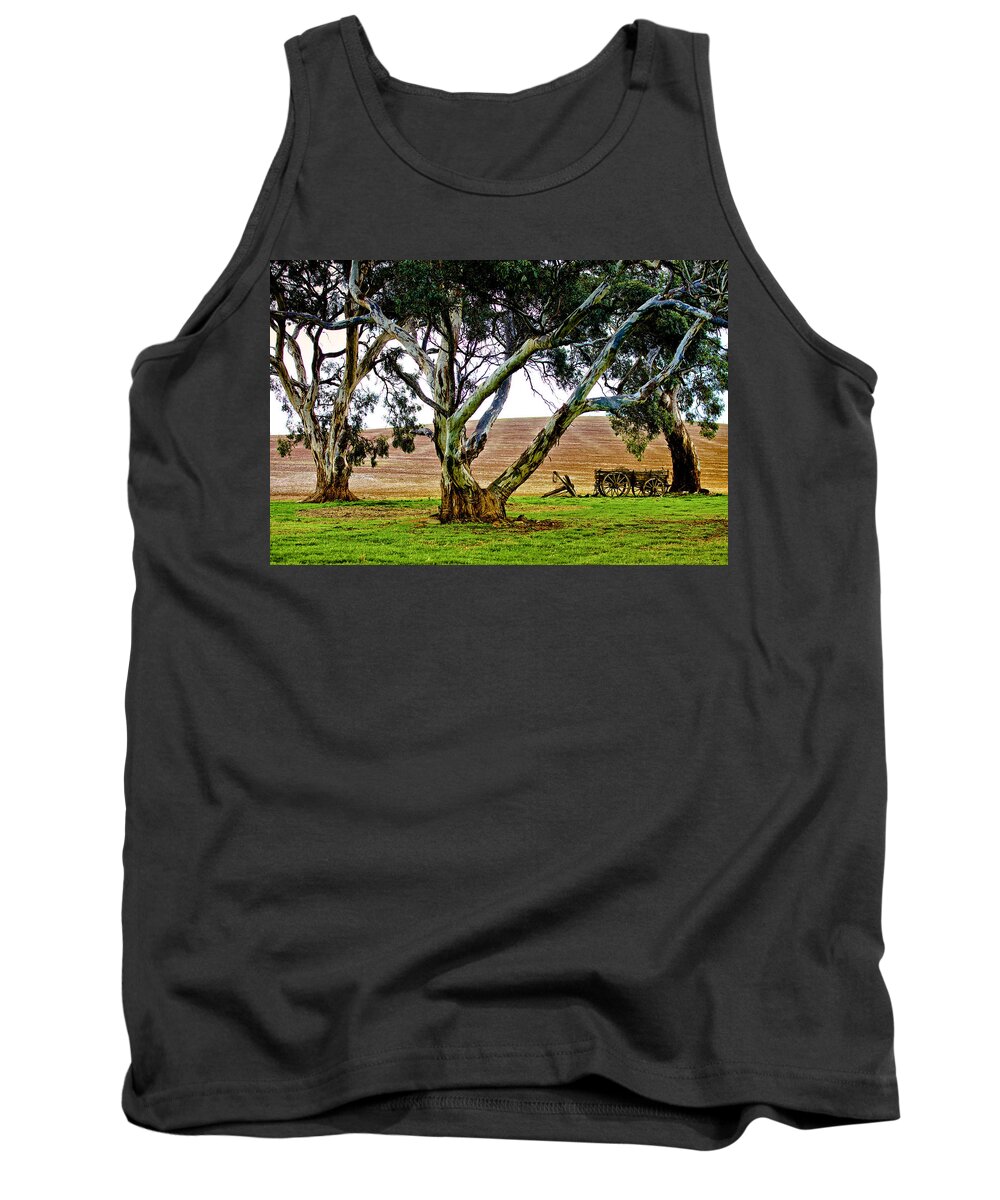 Burra Tank Top featuring the photograph The Hay Wagon by Mark Egerton
