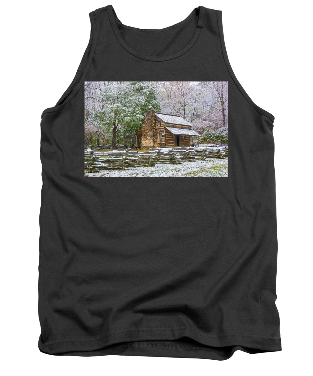 Cabin Tank Top featuring the photograph The John Oliver Cabin by Douglas Wielfaert