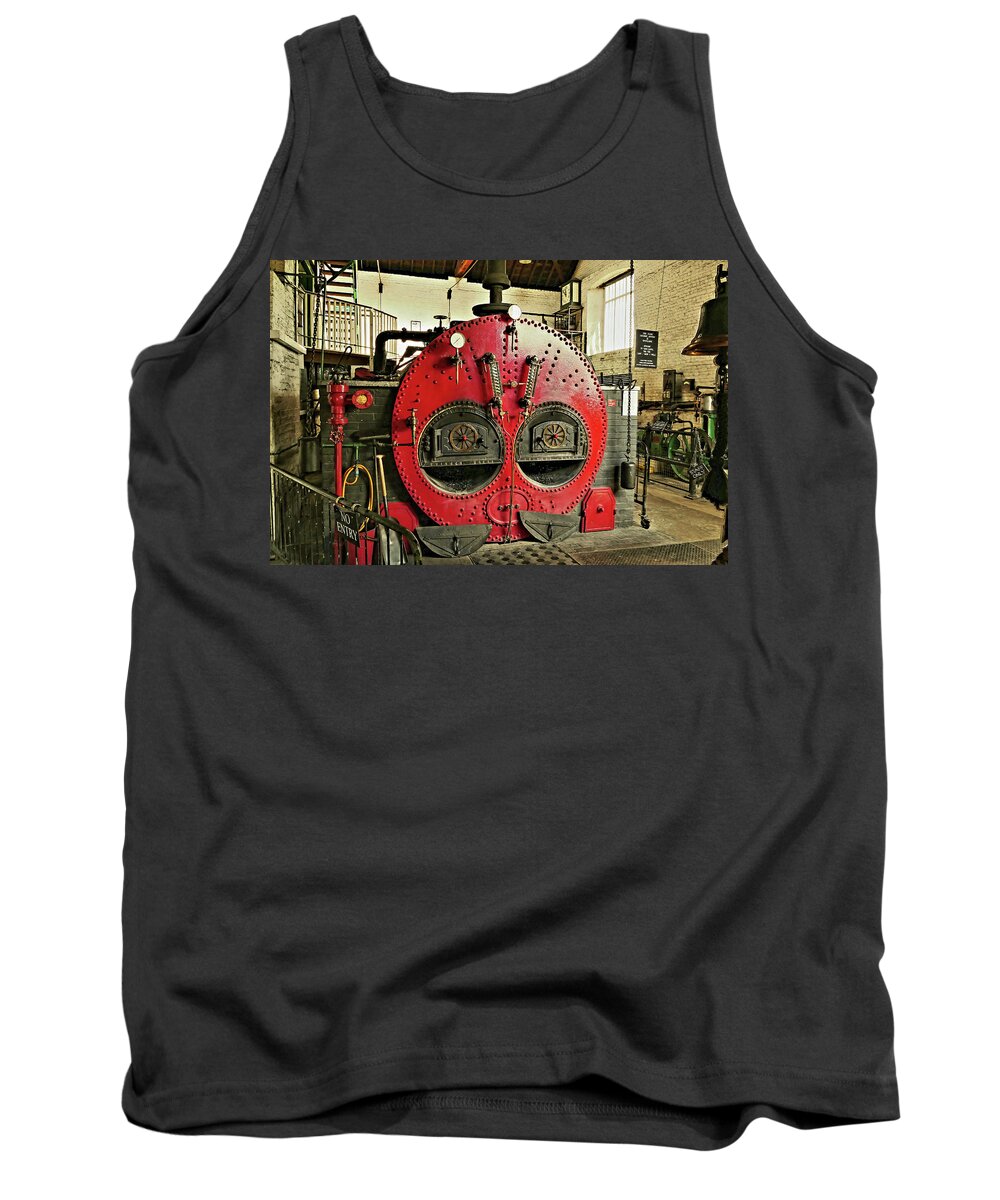 Engineering Tank Top featuring the photograph The Lancashire Boiler by Richard Denyer