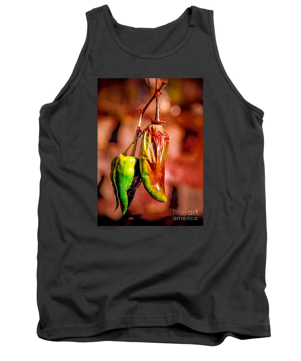 Peppers Tank Top featuring the photograph The Last Peppers by Jim DeLillo
