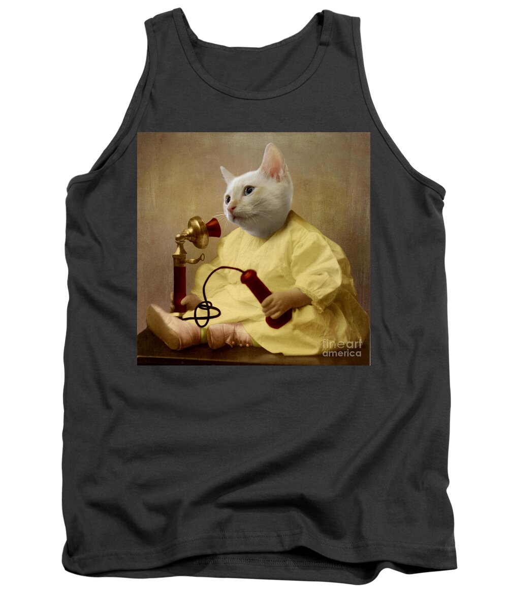 Kitten Tank Top featuring the photograph The Little Chatterbox by Martine Roch
