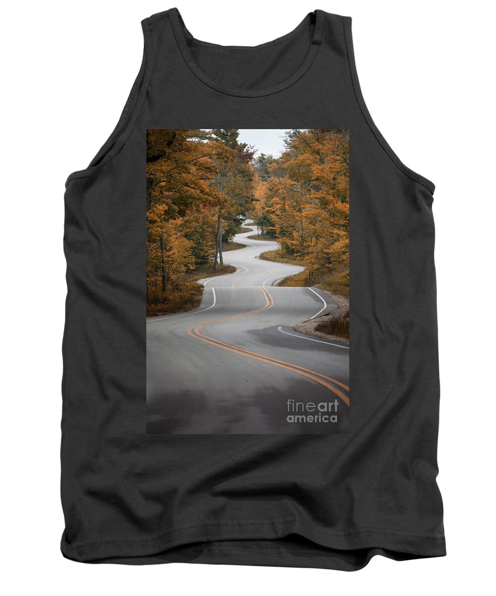 Winding Tank Top featuring the photograph The Long Winding Road by Timothy Johnson