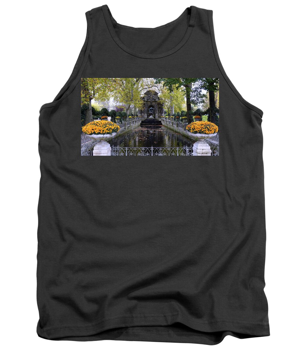 Paris Tank Top featuring the photograph The Medici Fountain At The Jardin du Luxembourg in Paris France. by Rick Rosenshein