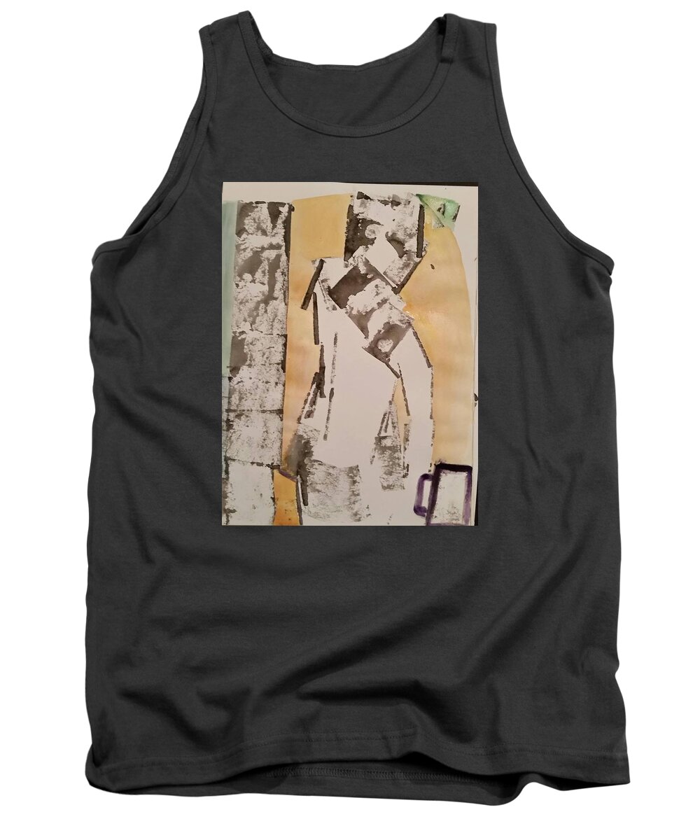 Jim Christiansen Tank Top featuring the painting The monster walks just add coffee by James Christiansen
