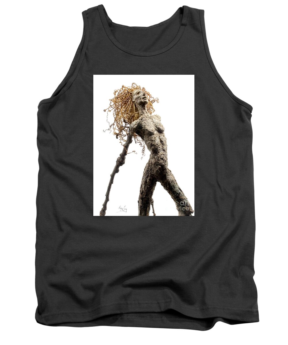 Adam Tank Top featuring the mixed media The New Day detail by Adam Long
