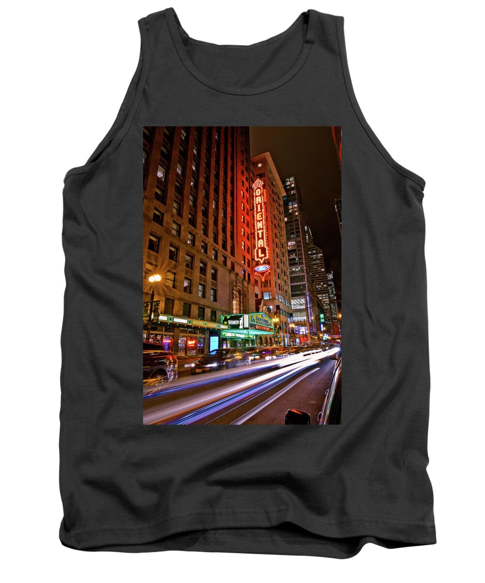 Oriental Theatre Tank Top featuring the photograph The Oriental Theater Chicago by Linda Unger