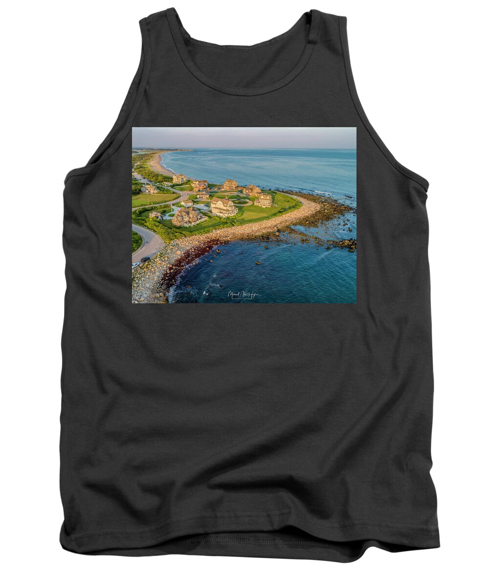 Westerly Tank Top featuring the photograph The Point at Weekapaug by Veterans Aerial Media LLC