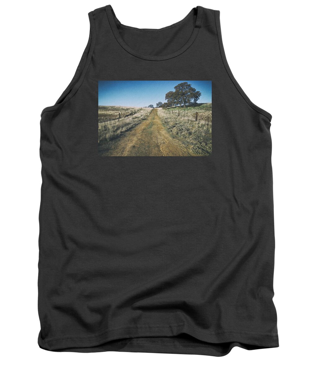 Fog Tank Top featuring the photograph The Road by Robin Mayoff