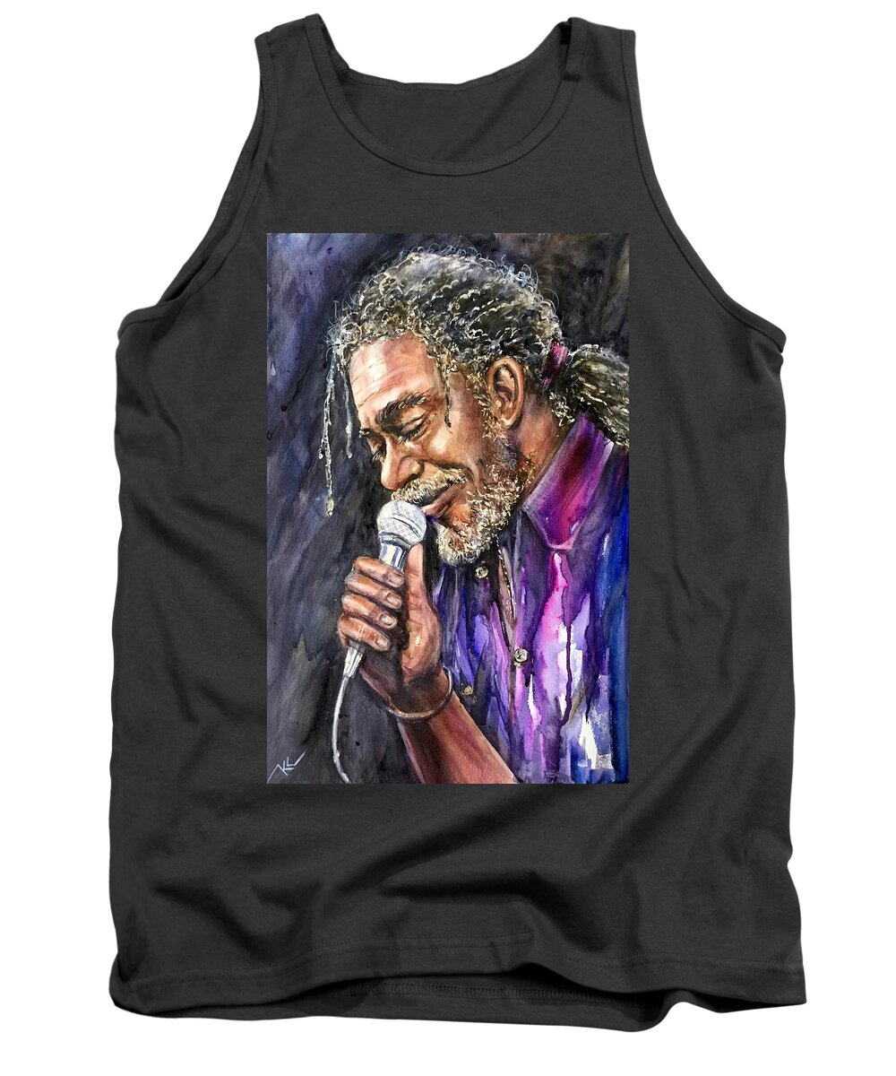 A Singer Tank Top featuring the painting The singer by Katerina Kovatcheva