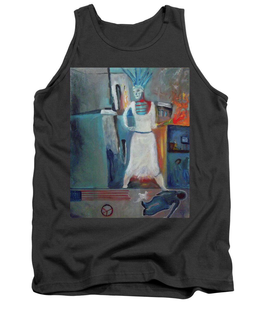 Lady Liberty Tank Top featuring the painting The State of Liberty by Susan Esbensen