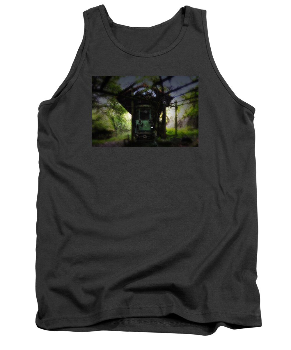 Tram Tank Top featuring the photograph The Tram Leaves The Station... by Enrico Pelos