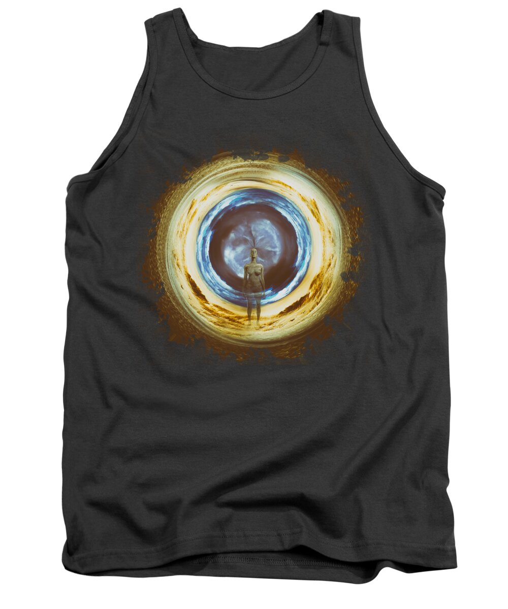 Dream Fantasy Surreal Abstract Universe Tank Top featuring the digital art The Traveler by Katherine Smit